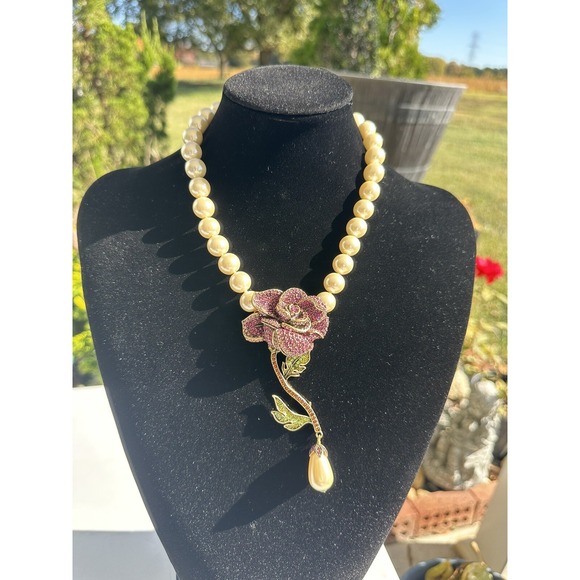 Authentic NWT Heidi Daus "Briar Rose" Beaded and Crystal Necklace - Picture 11 of 11